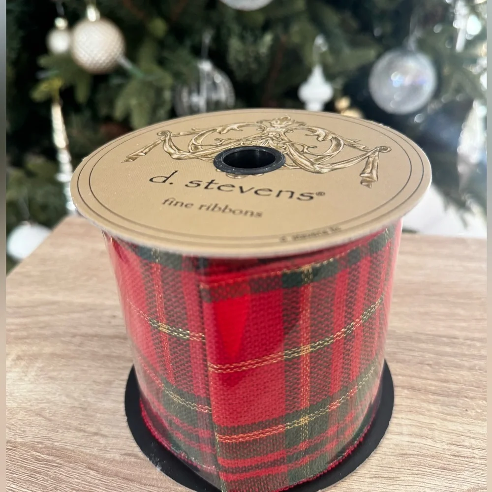 New! Balsam Hill Plaid Tartan Christmas Tree Ribbon Collection 4Wx 10yds